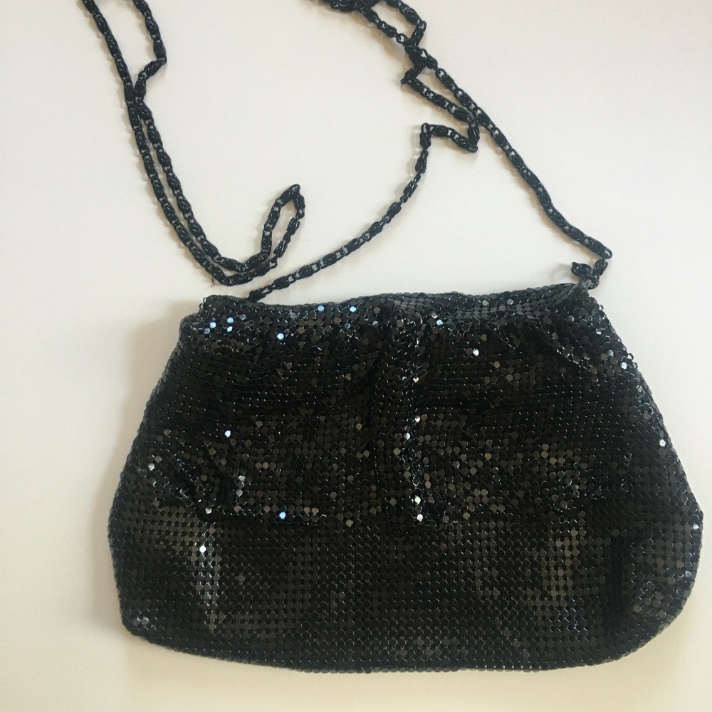 Women's Black Metallic Clutch Pre Owned